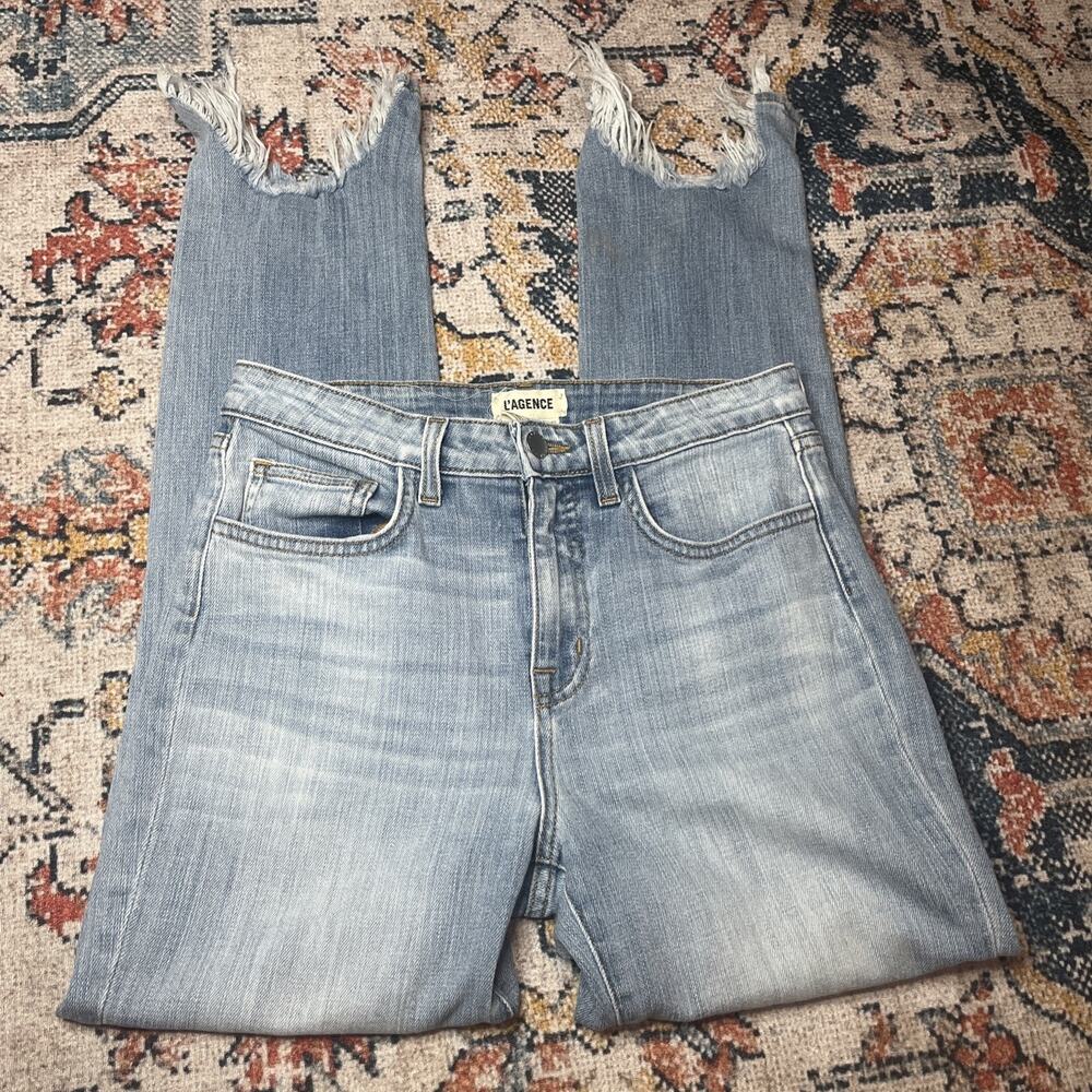 L'AGENCE High Line High Rise Jean in Desert Light Destruct Size 26 $315